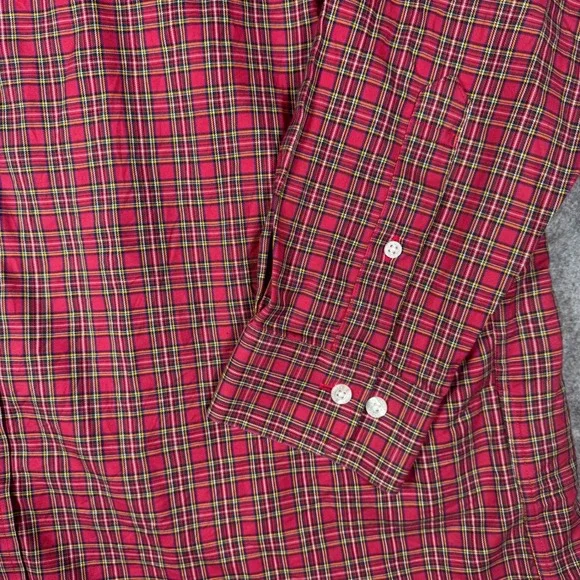 Brooks Brothers Madison Shirt Mens Large Red Plaid Supima Cotton Non-Iron Large - Picture 3 of 10